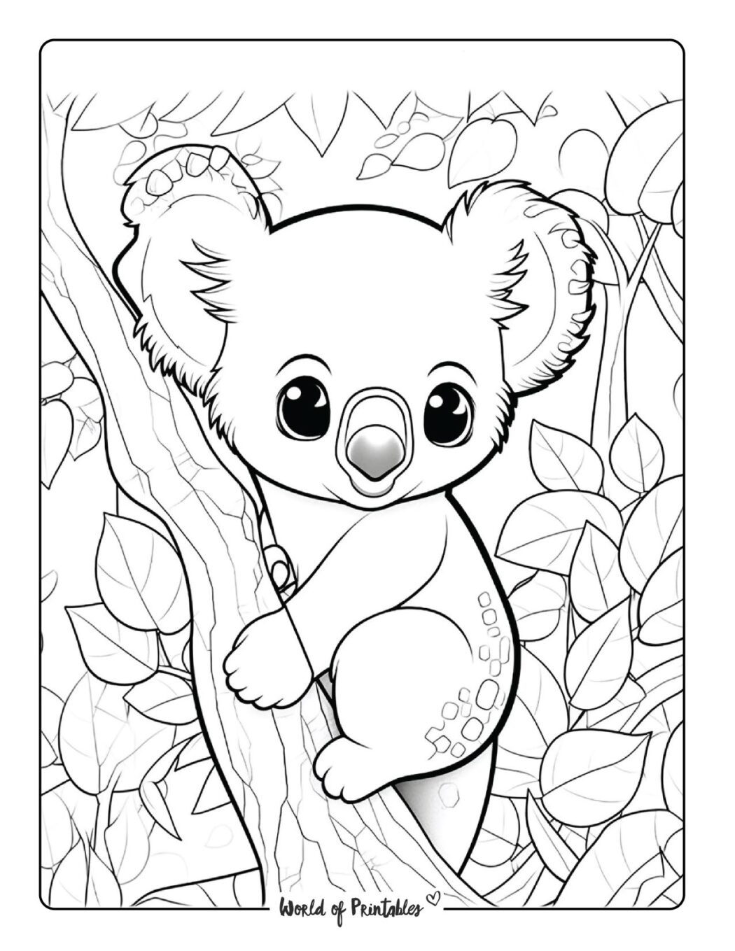 Koala Coloring Pages For Kids Adults World Of Printables Koala Coloring Pages For Kids Adults World Of Printables