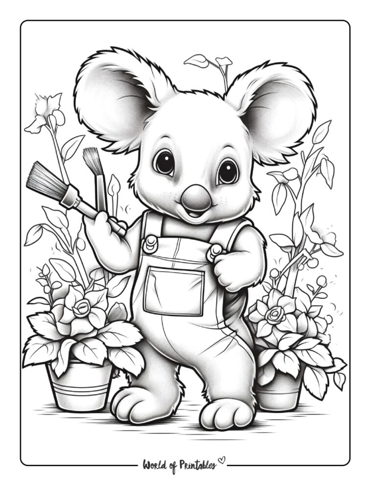 Koala Coloring Pages For Kids & Adults - World of Printables