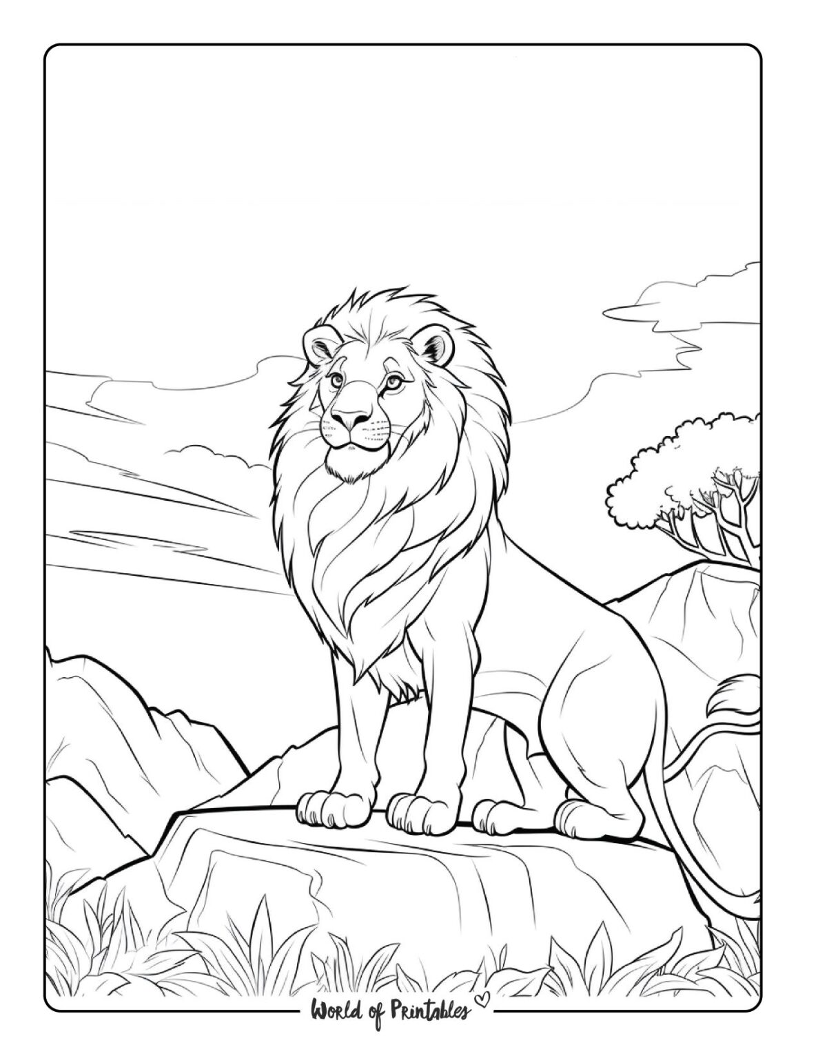 Lion Coloring Pages For Kids amp - Lion Coloring Page 10 1187x1536