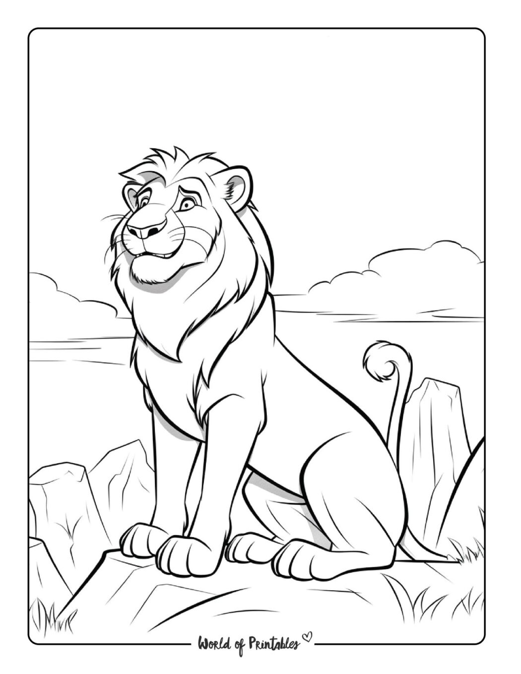 Lion Coloring Pages For Kids amp - Lion Coloring Page 13 1050x1359 