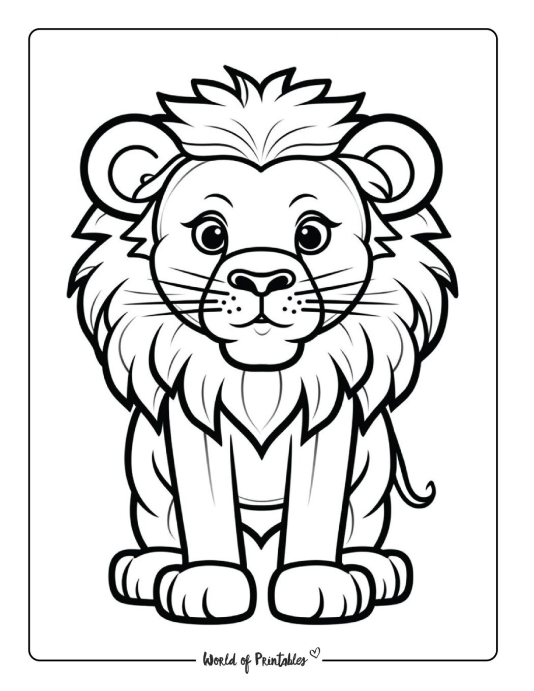 Lion Coloring Pages For Kids amp - Lion Coloring Page 3 1050x1359 