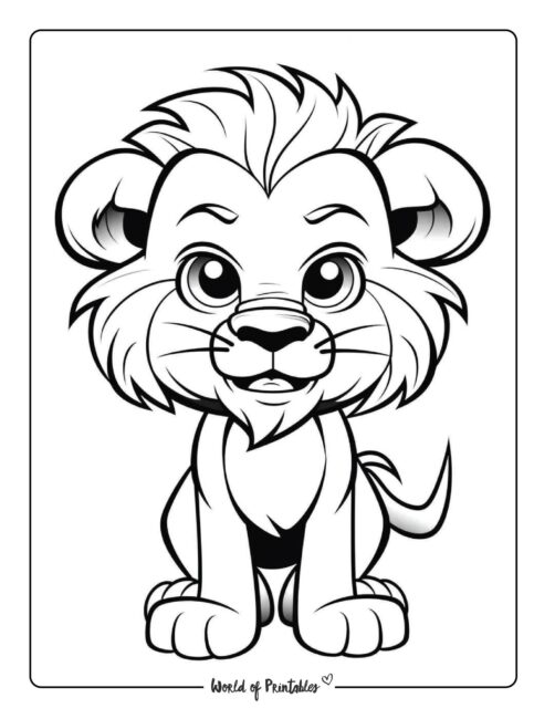 Lion Coloring Page 6