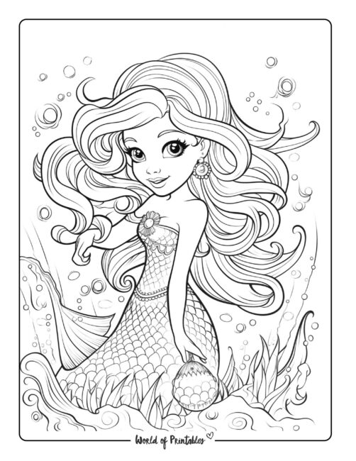 Mermaid Coloring Page 10