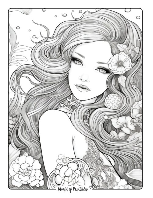 Mermaid Coloring Page 16