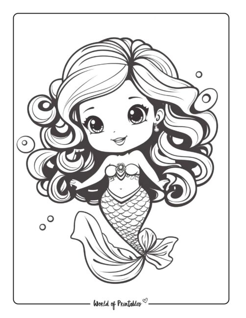 Mermaid Coloring Page 2