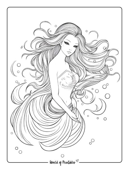 Mermaid Coloring Page 33