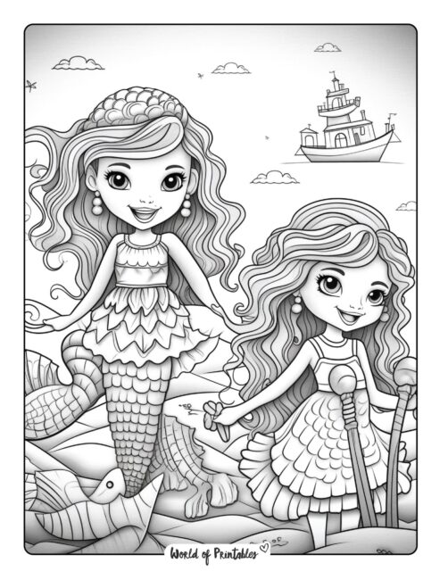 Mermaid Coloring Page 45