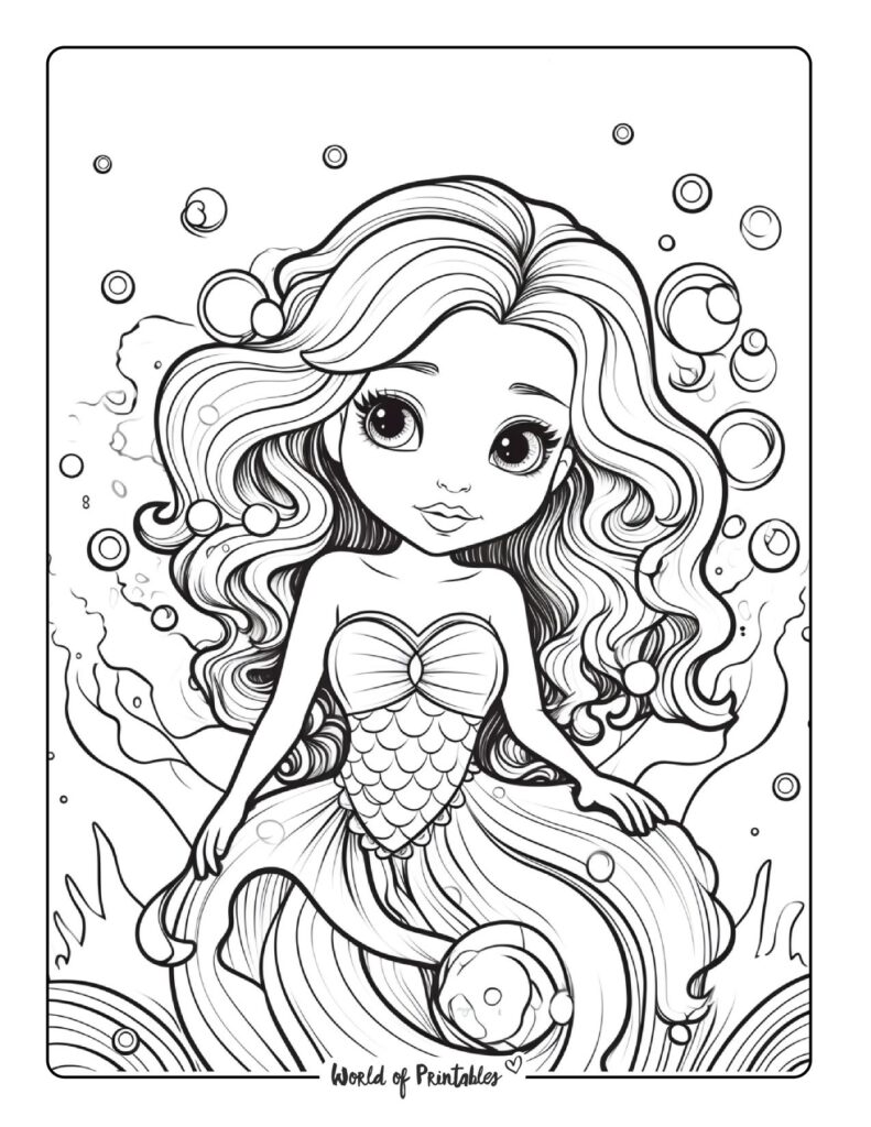 100 Best Mermaid Coloring Pages World of Printables