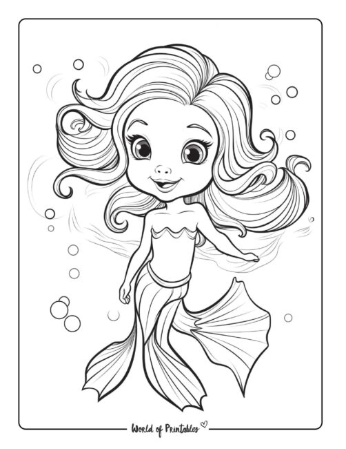 Mermaid Coloring Page 8