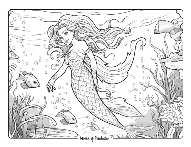 Mermaid Coloring Sheet 11