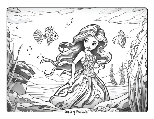Mermaid Coloring Sheet 13