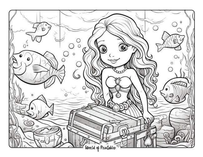Mermaid Coloring Sheet 8