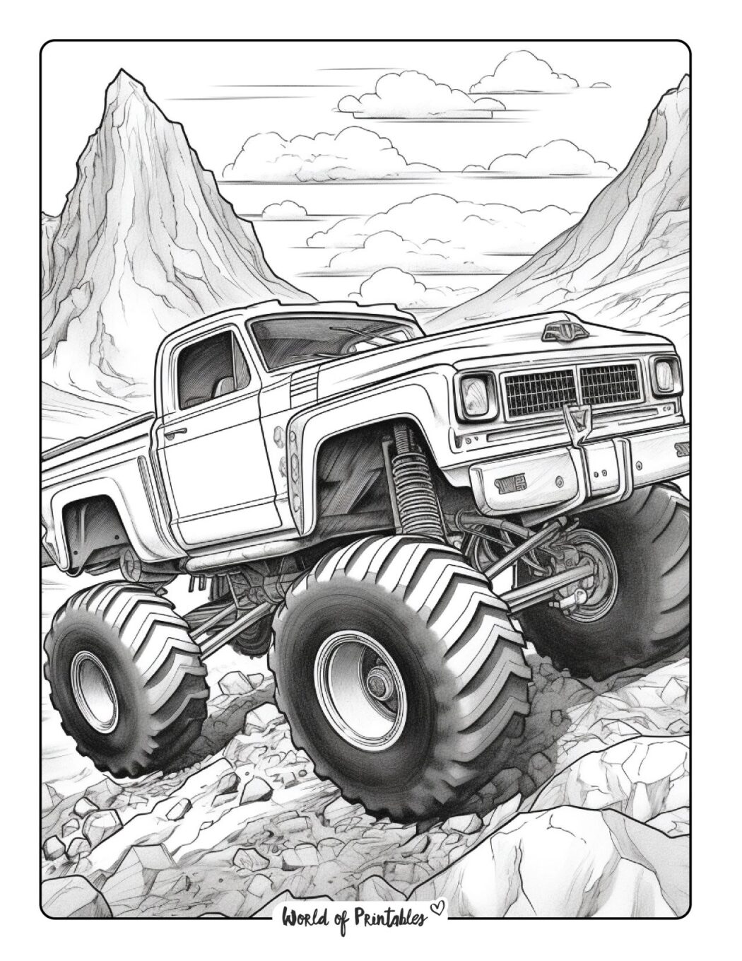 Monster Truck Coloring Pages - World of Printables