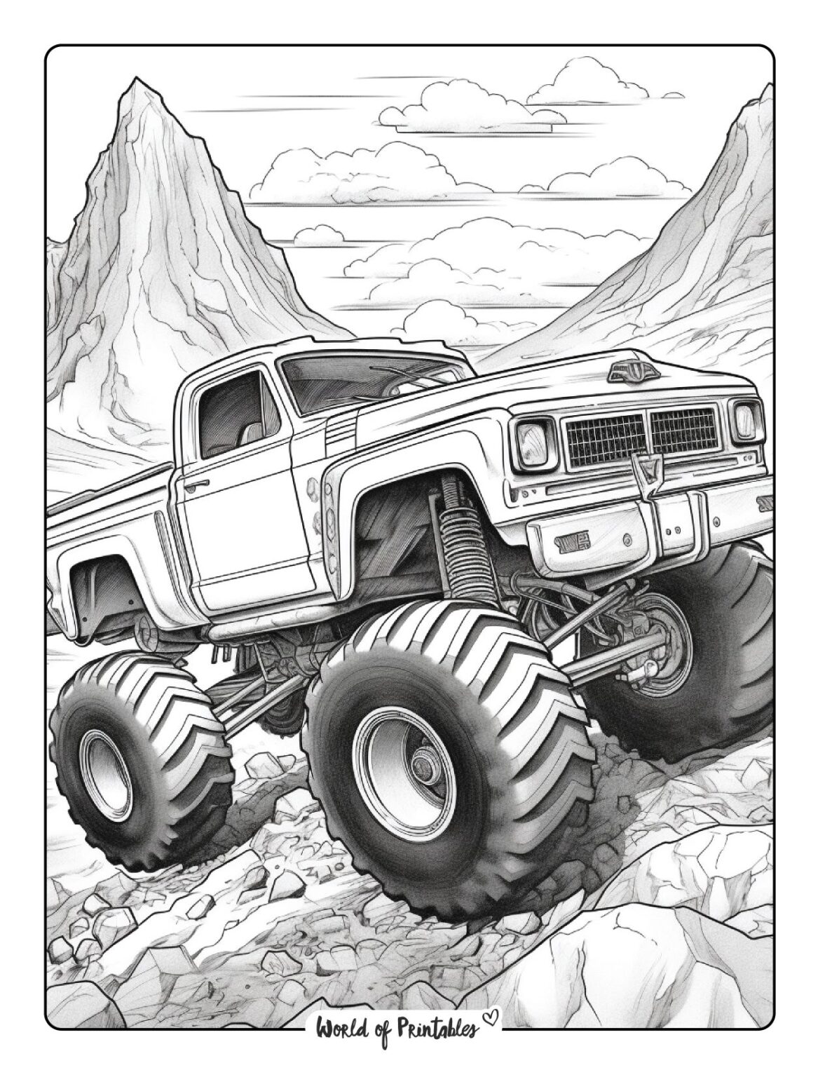 Monster Truck Coloring Pages World of Printables