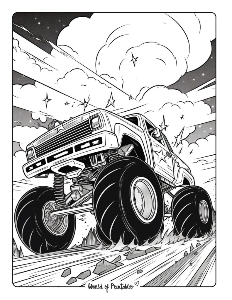 Monster Truck Coloring Pages - World of Printables
