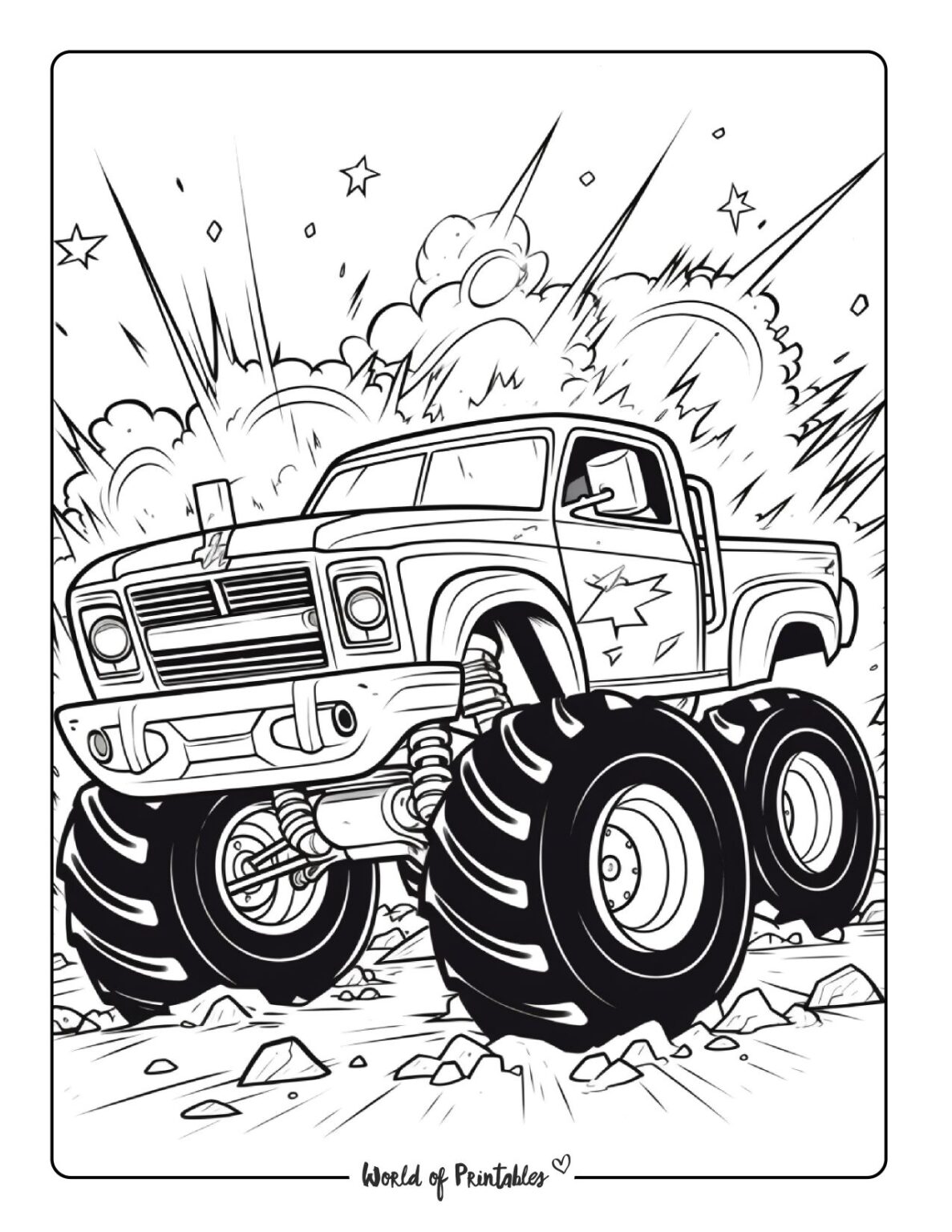 Monster Truck Coloring Pages World of Printables