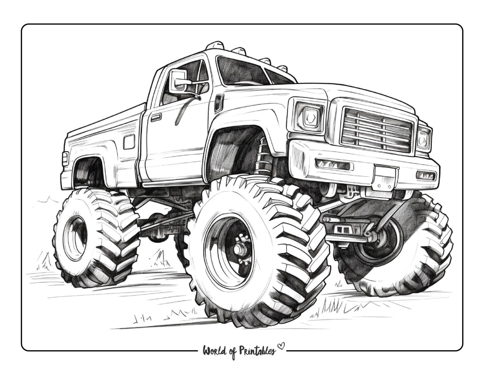 Monster Truck Coloring Pages - World of Printables