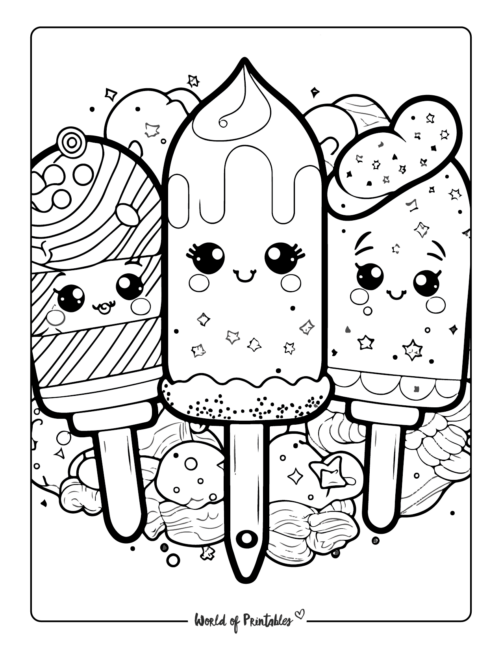 Popsicle Summer Coloring Pages
