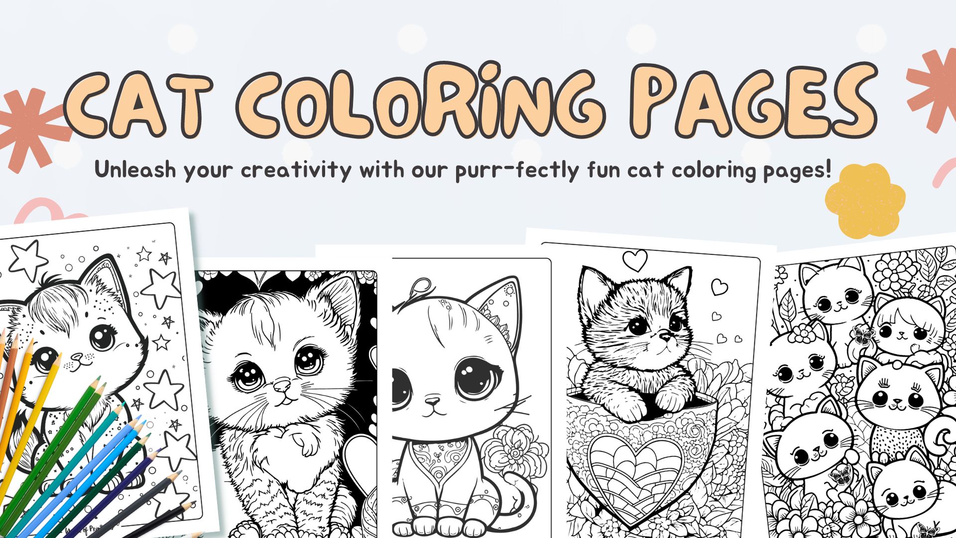 cute dog and cat coloring pages