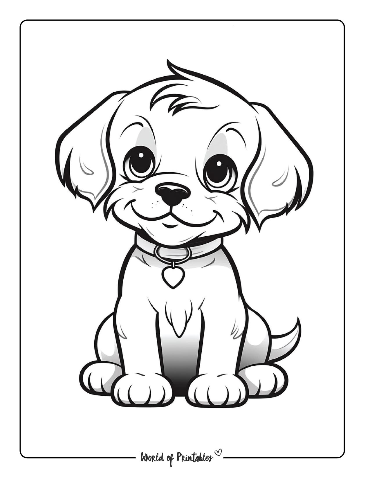 Cute Puppy Coloring Page Cute Puppy Coloring Page