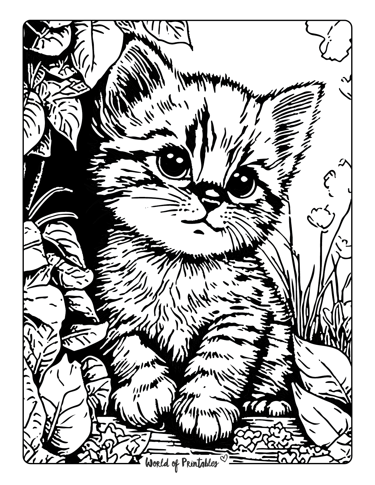 Printable Cat Coloring Pages Realistic