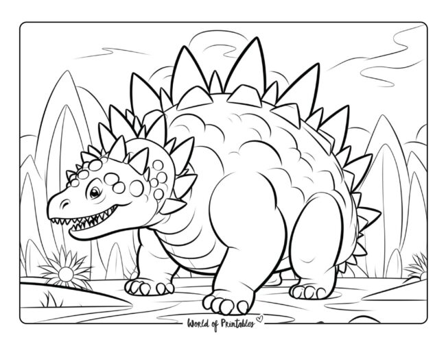 Stegosaurus Coloring Page 3
