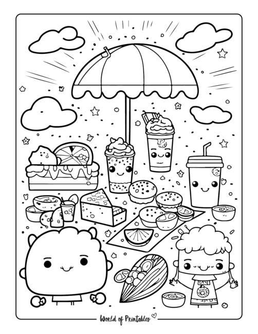 Summer Food Coloring Pages