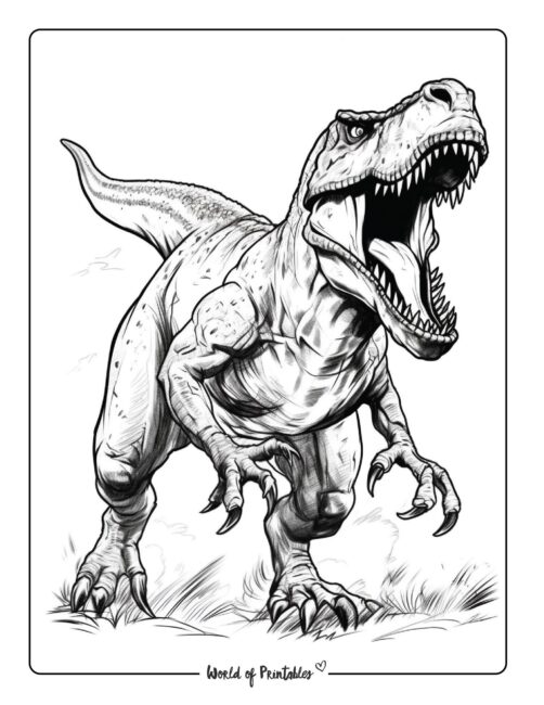 T Rex coloring page free