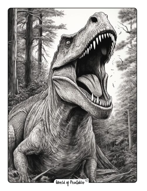 T Rex coloring pages-37