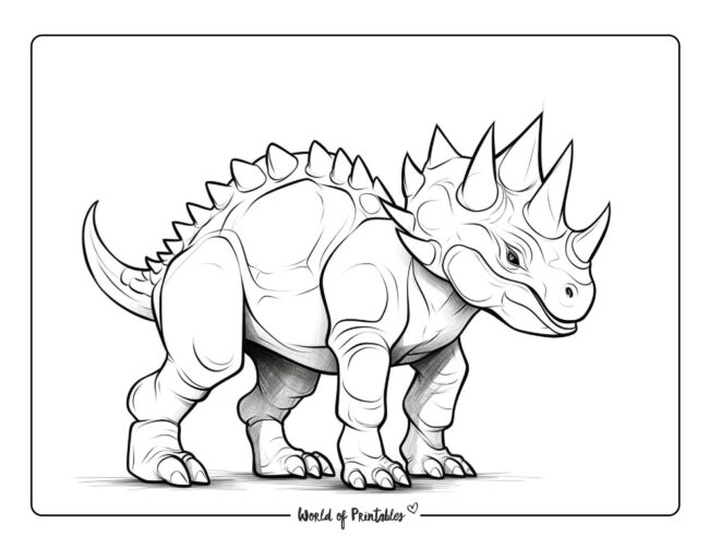 Triceratops Coloring Page 2