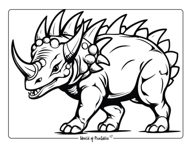 Triceratops Coloring Page 3