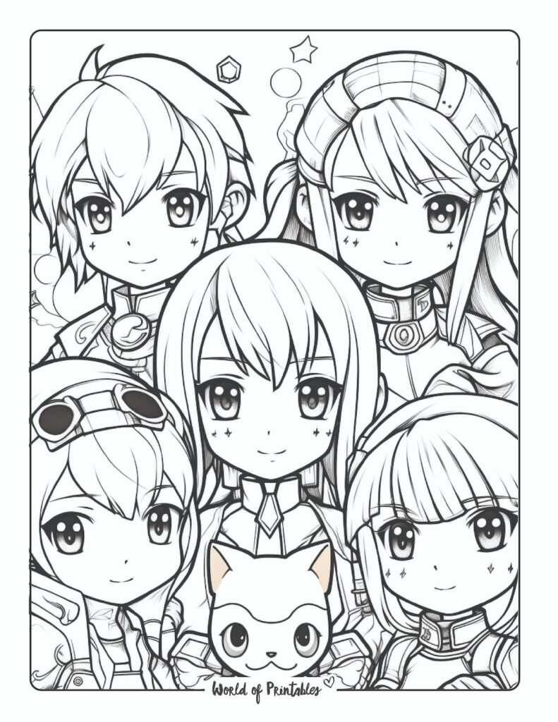 Anime Girls Coloring Pages - 100 Printable Coloring Pages