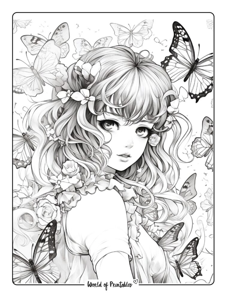 Anime Coloring Pages For Kids & Adults World of Printables