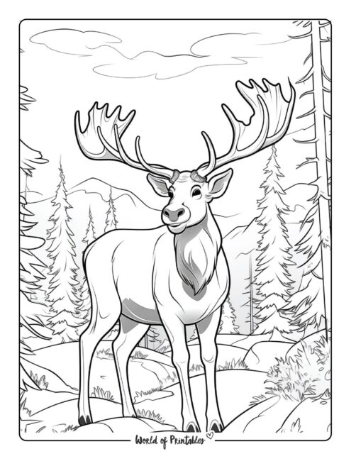reindeer-christmas-coloring-page-christmas 3-24