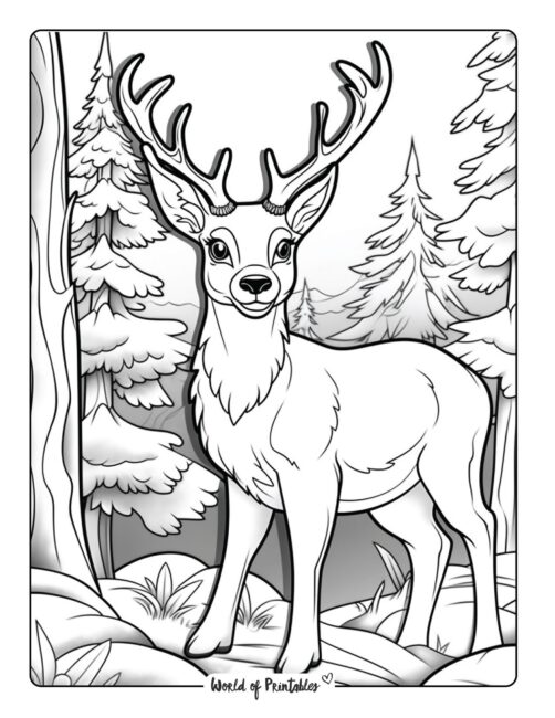 reindeer-christmas-coloring-page-christmas 3-25