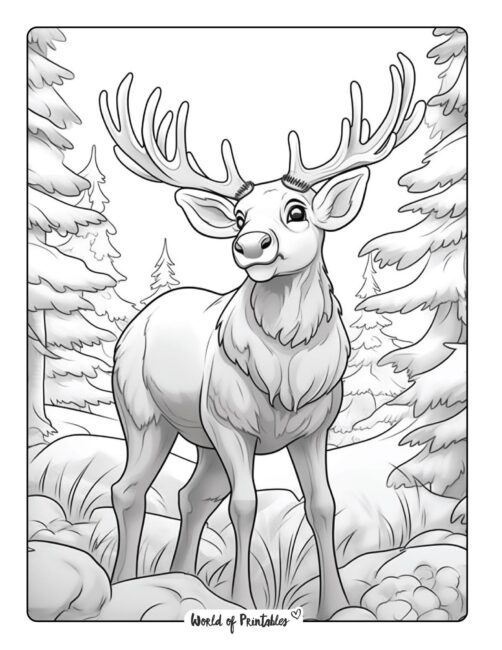 reindeer-christmas-coloring-page-christmas 3-26