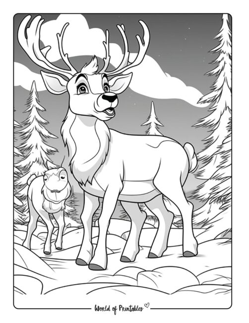 reindeer-christmas-coloring-page-christmas 3-39