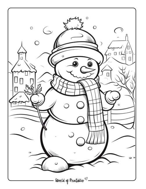 snowman-christmas-coloring-page-christmas 4-30