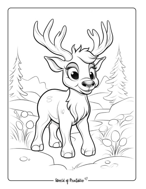 cute-reindeer-christmas-coloring-page-christmas 4-35