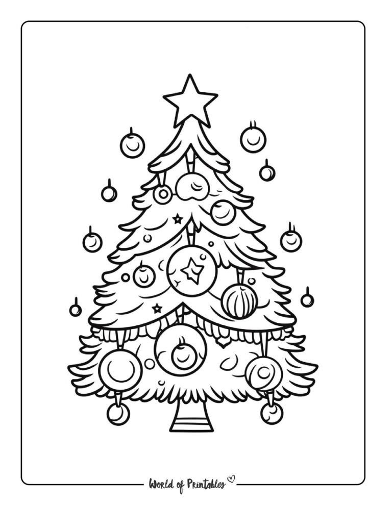 Christmas Tree Coloring Pages - World of Printables