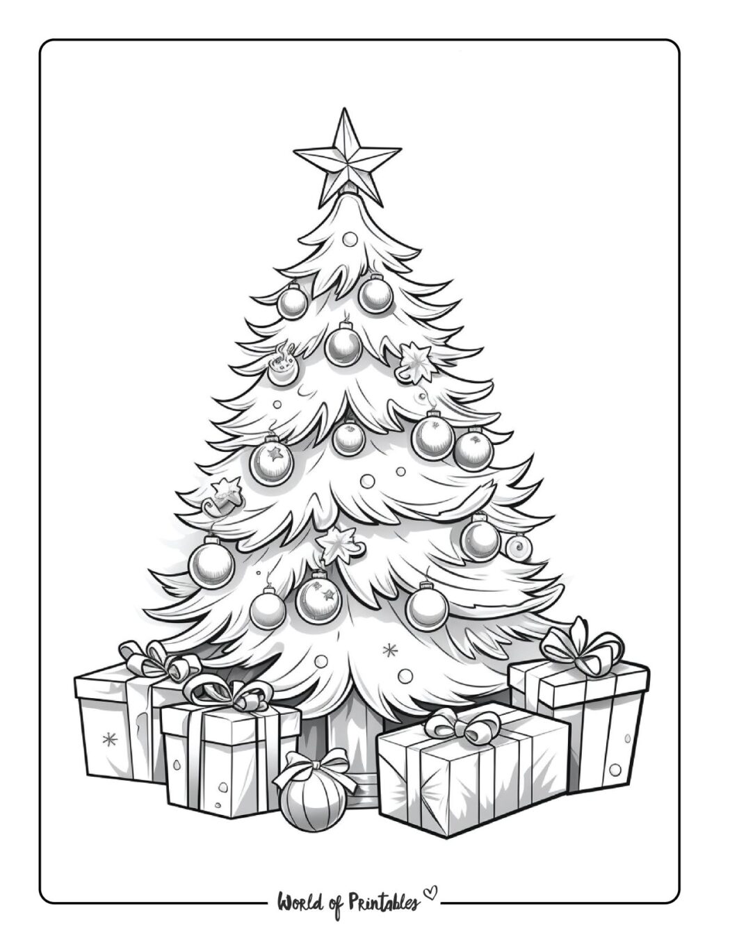 Christmas Tree Coloring Pages - Christmas Tree Coloring Page 39 1050x1359 