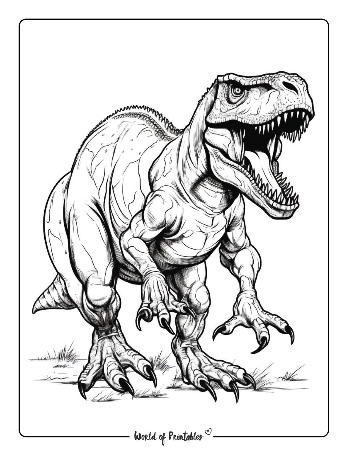 T Rex Coloring Pages World of Printables