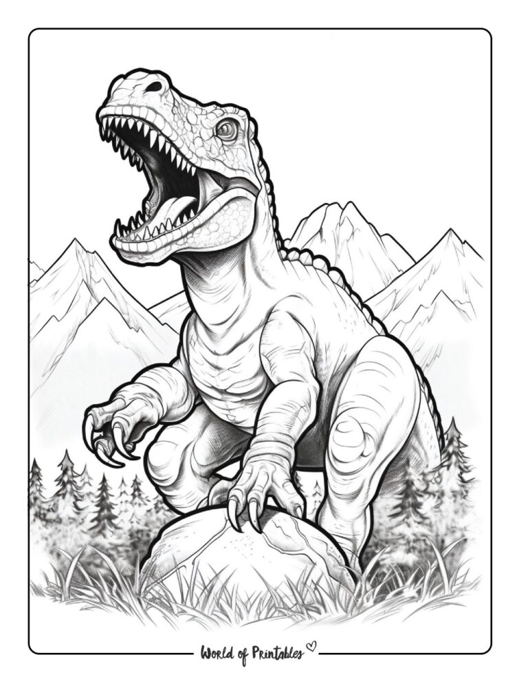 T Rex Coloring Pages - World of Printables