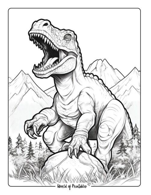 t rex dinosaur colouring pages