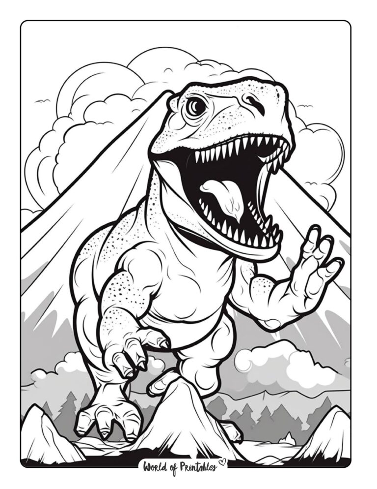T Rex Coloring Pages World of - T Rex Printable Coloring Pages 768x994