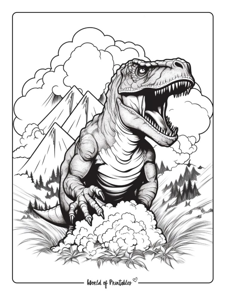 T Rex Coloring Pages - World of Printables