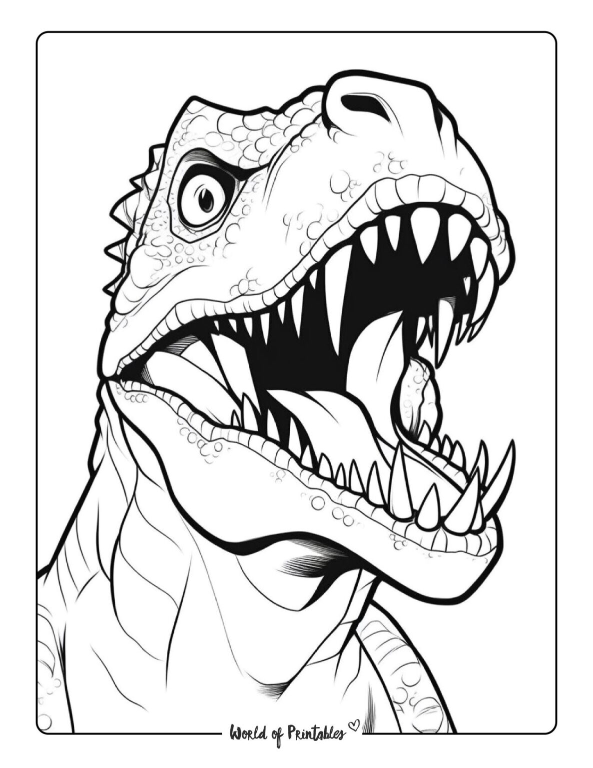 T Rex Colouring In Pages