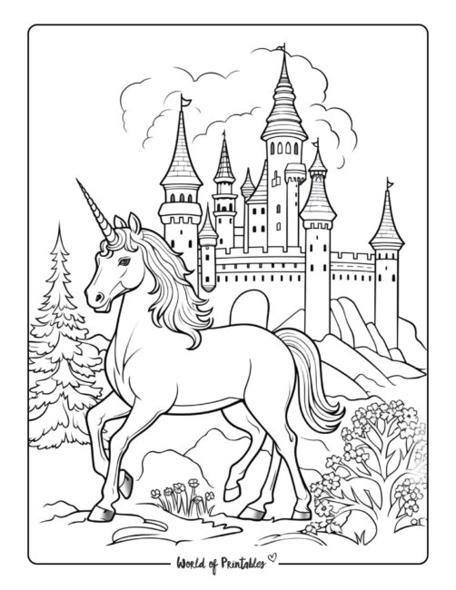 unicorn coloring page-199