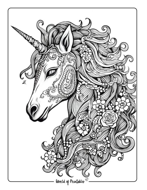unicorn coloring page-49