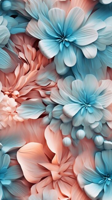 3D Flowers Pastel Background